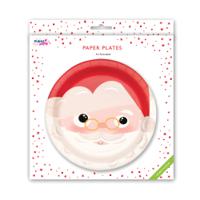 PAPER PLATES CHRISTMAS SANTA PK8