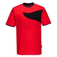 Portwest PW2 Cotton Comfort T-Shirt S/S L Red/Blk