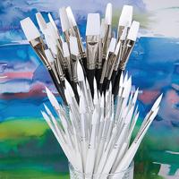PAINT BRUSHES NYLON WHITE AST PK90