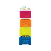 SLIM 4DRW STORAGE TOWER 6L CLR/AST