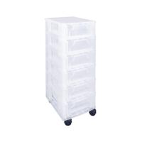 SLIM 6DRW STORAGE TOWER 3.5L CLR