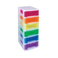 SLIM 6DRW STORAGE TOWER 3.5L CLR/AST