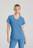 SK102 FEMALE SCRUB TOP CEIL BLUE 2XS