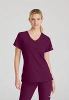 SK102 FEMALE SCRUB TOP WINE 2XS