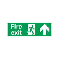 Safety Sign Fire Exit Running Man Arrow Up 150x450mm PVC FX04711R