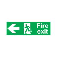 Safety Sign Fire Exit Running Man Arrow Left 150x450mm PVC FX04311R