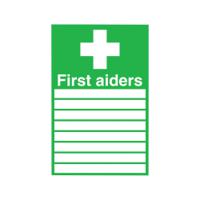 Safety Sign First Aiders 300x200mm PVC FA01926R