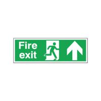 Safety Sign Fire Exit Up 150x450mm Self-Adhesive EB09A/S