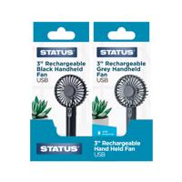 RECHARGE HDHD FAN 3IN BLK/GRY PK10