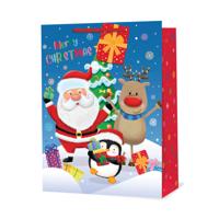 XMAS SANTA SNOW SCENE BAG XL PK6