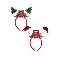 XMAS SEQUIN HAT/TREE HEADBAND PK12