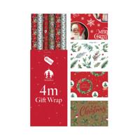 TRAD XMAS WRAPPING PAPER 4M PK36