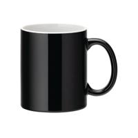 WHITE STRAIGHT-SIDE MUG 12OZ BLK P12