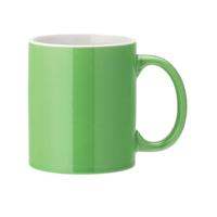 WHITE STRAIGHT-SIDE MUG 12OZ GRN P12