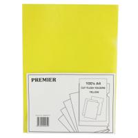 Cut Flush Folder Yellow A4 Pk 100 WX01487