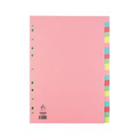 A4 Manilla Divider 20-Part Pink With Multi-Colour Tabs WX01517