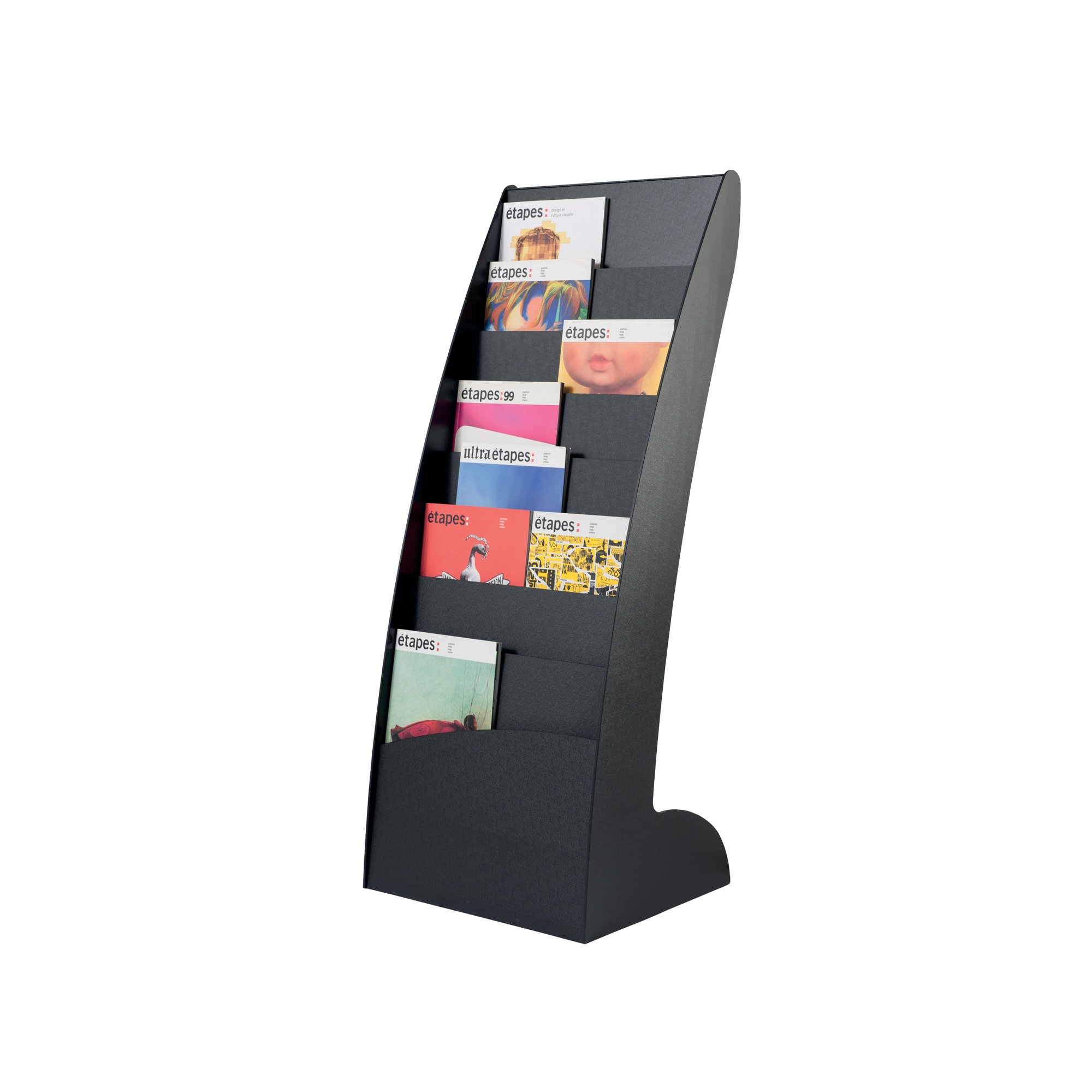 MOBILE LITERATURE DISPLAY CURVED BLK