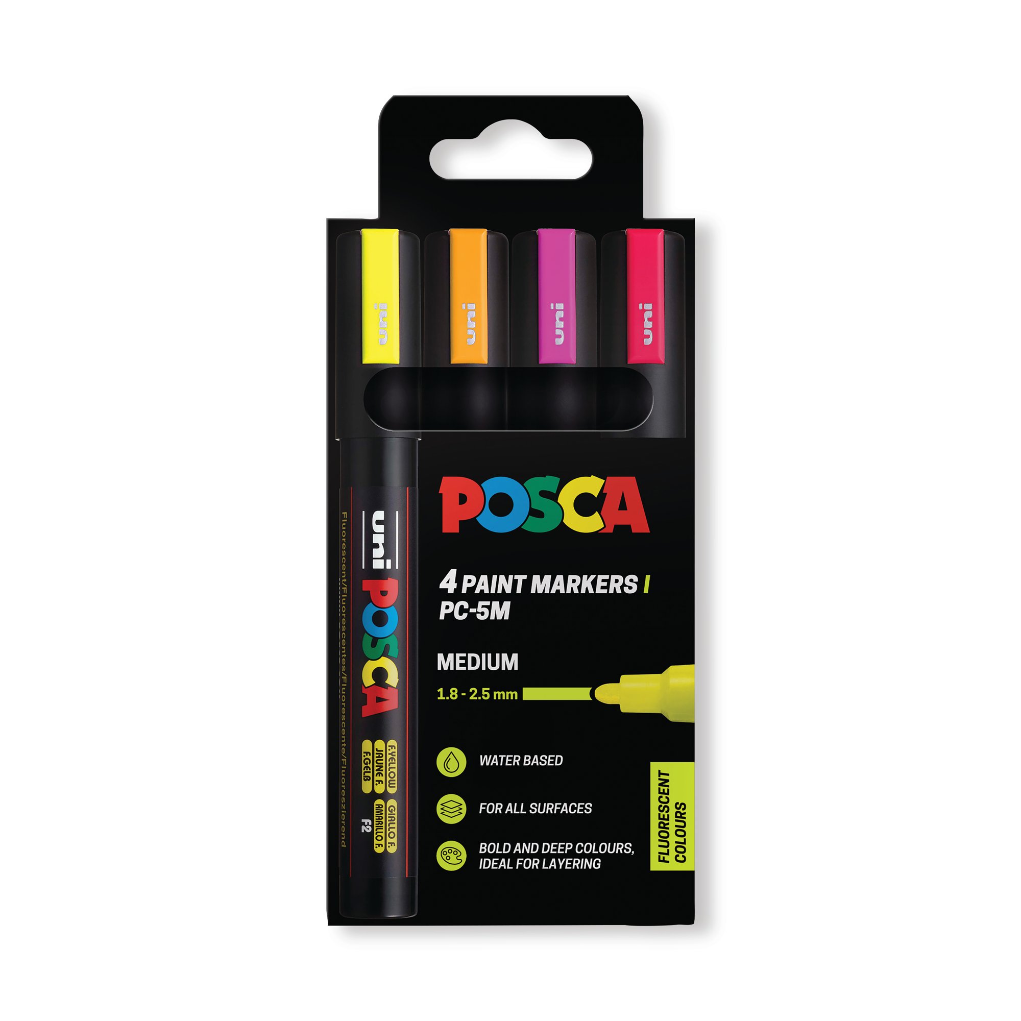 POSCA 5M PAINT MARKERS MED F AST PK4