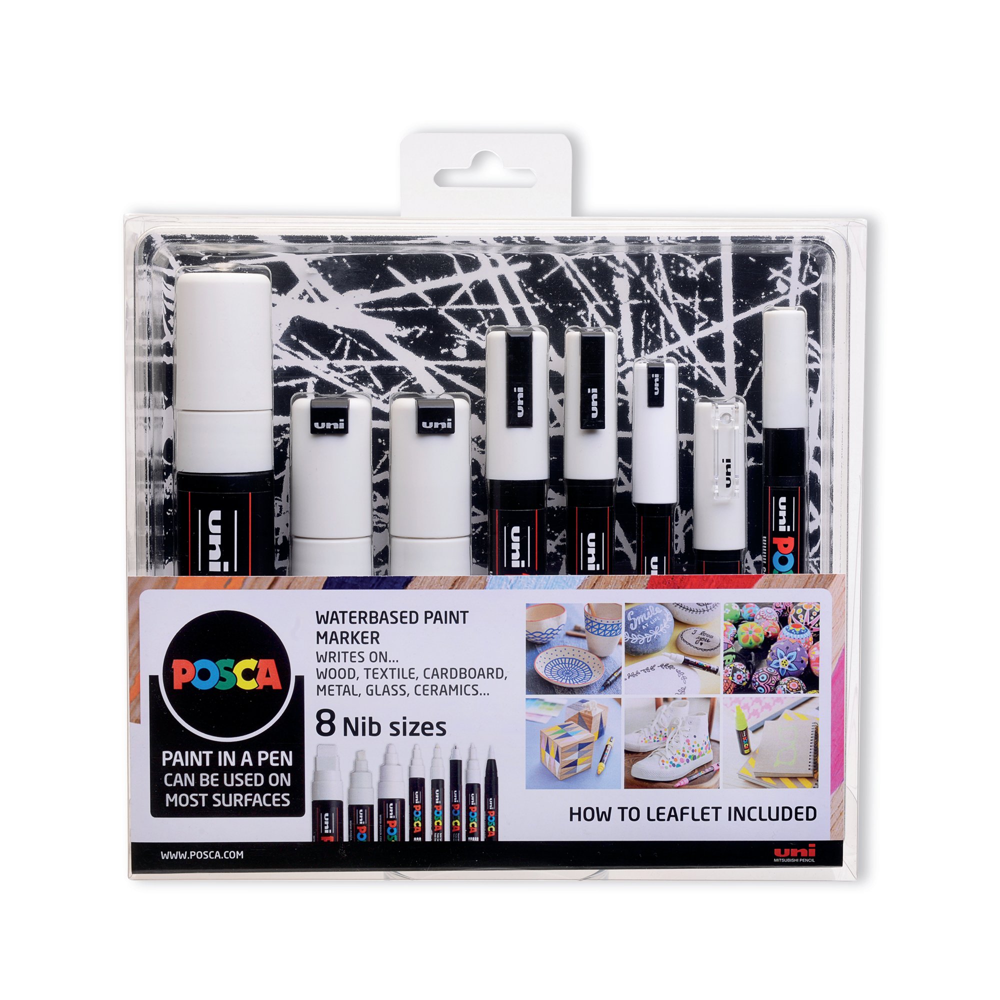 POSCA UNI POSCA PNMK SET WHITE PK8