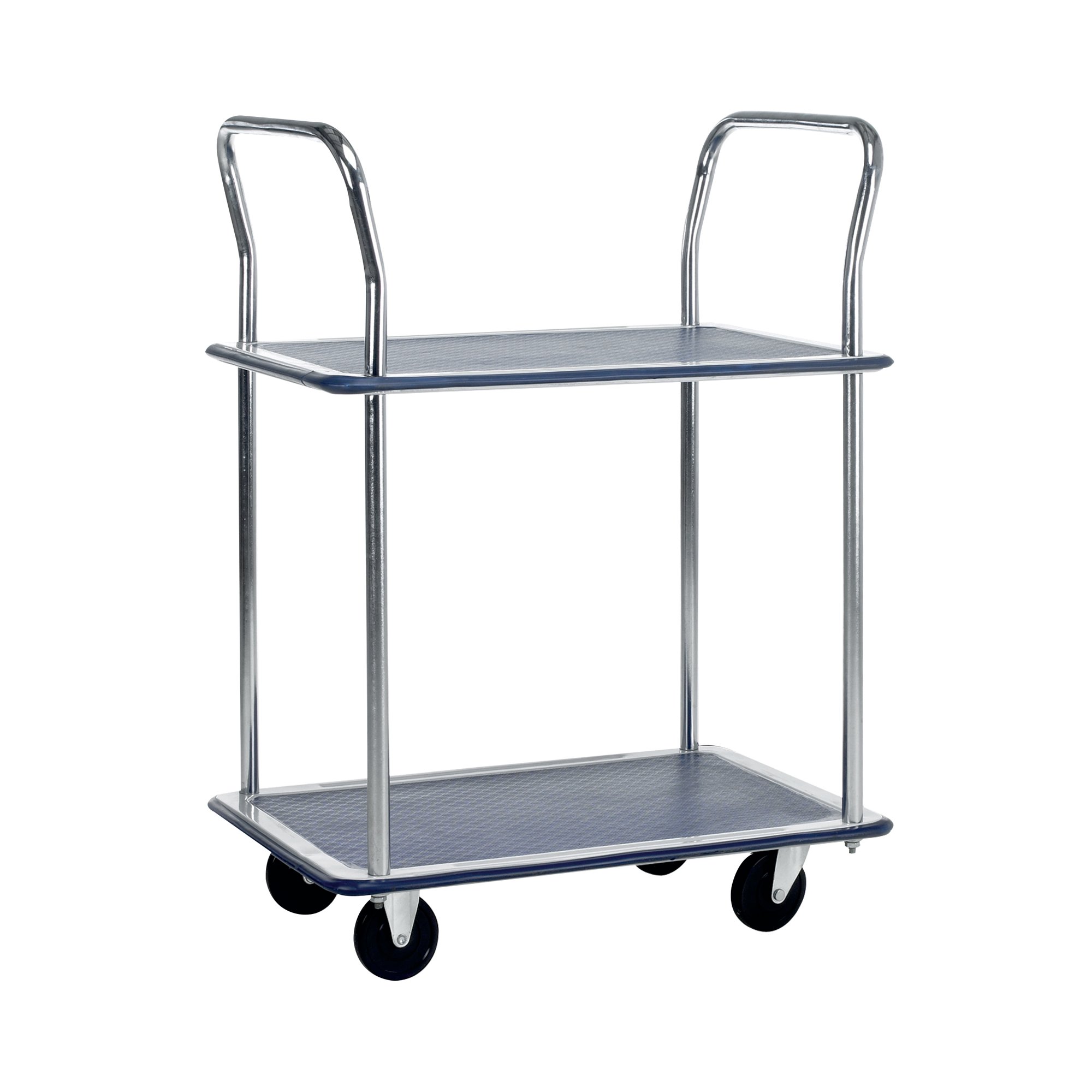 BARTON 2 SHELF TROLLEY SLVER/BLUE
