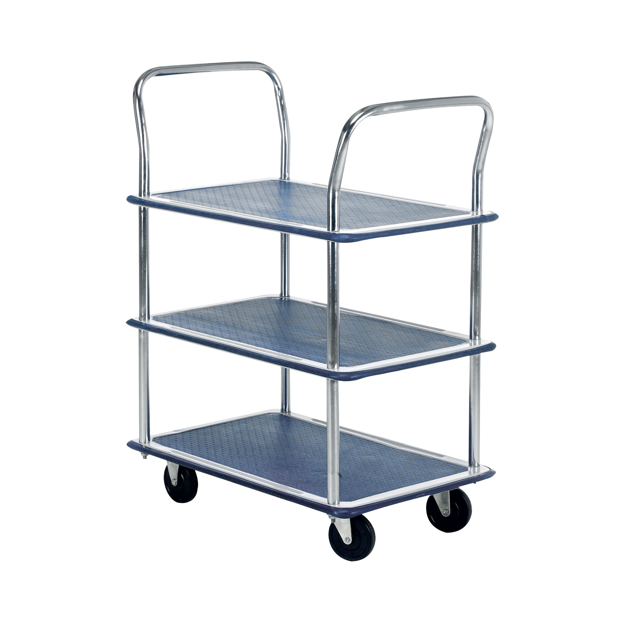 BARTON 3 SHELF TROLLEY SLVER/BLUE