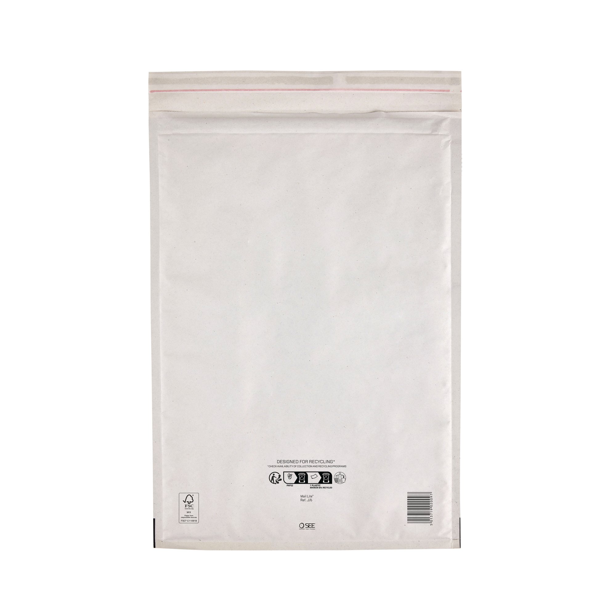 BUBBLE LINED BAG WHITE 300X440 PK50