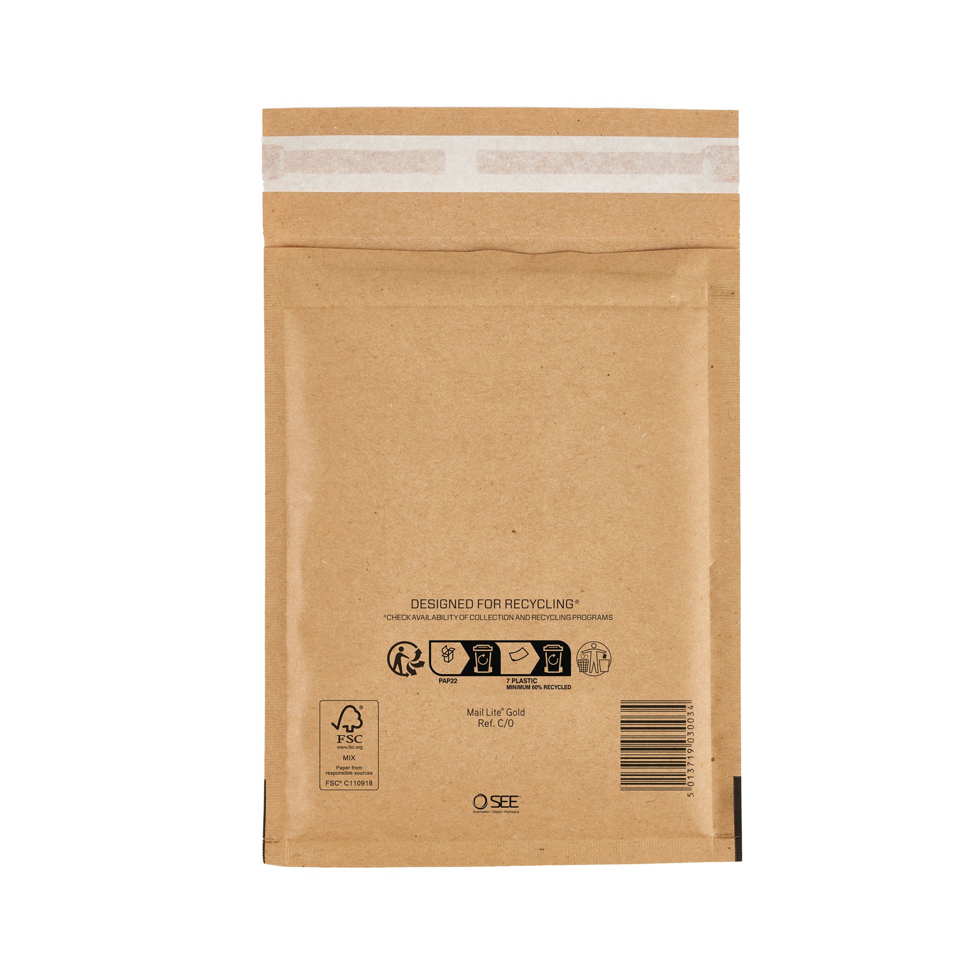 BUBBLE LINED BAG GOLD 150X210 PK100