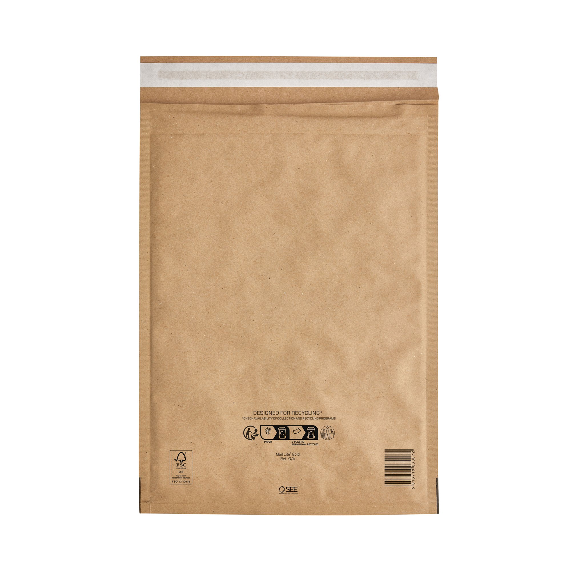 BUBBLE LINED BAG GOLD 240X330 PK50