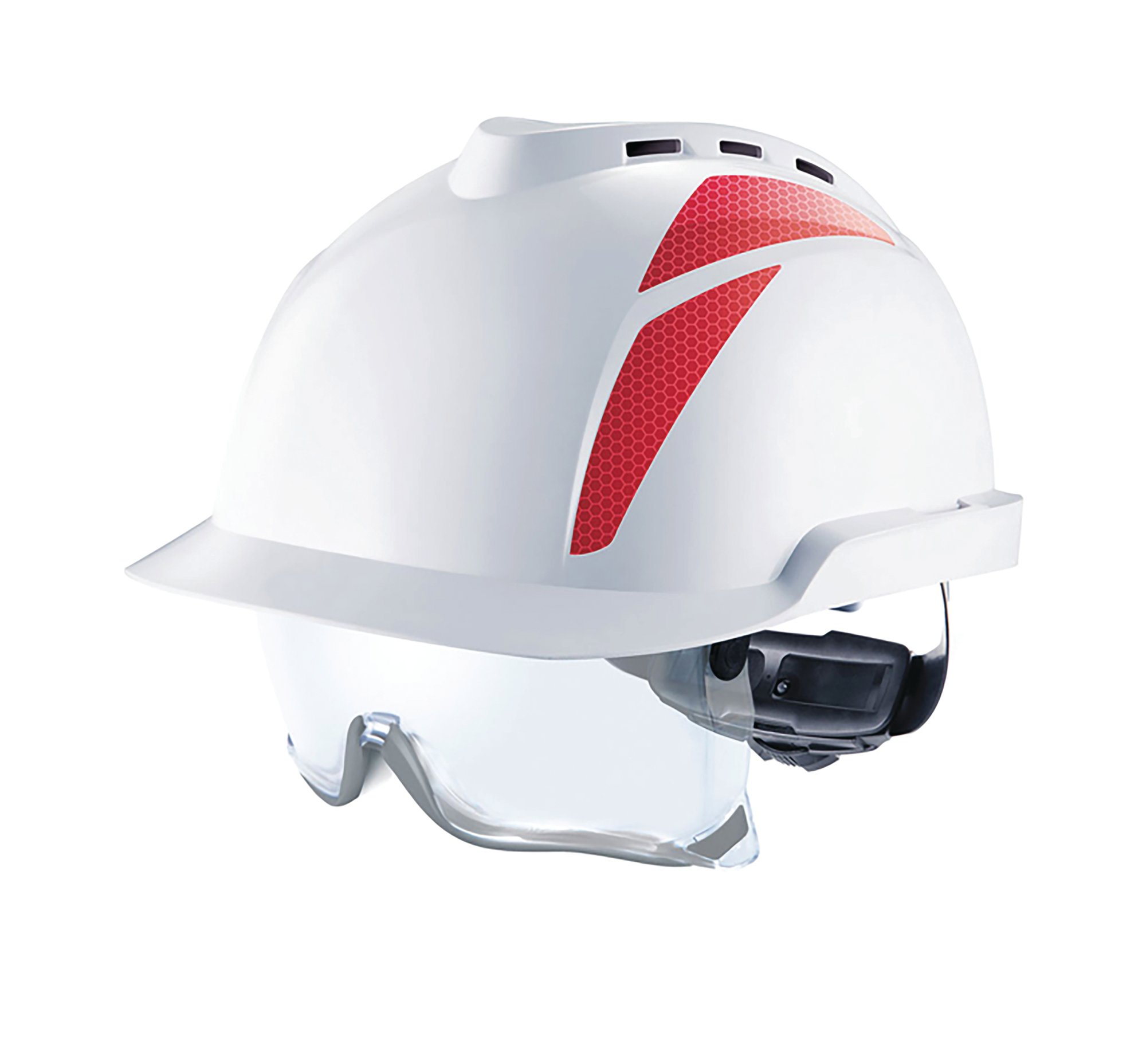 V-GARD 930 VENTED HELMET WHITE/RED