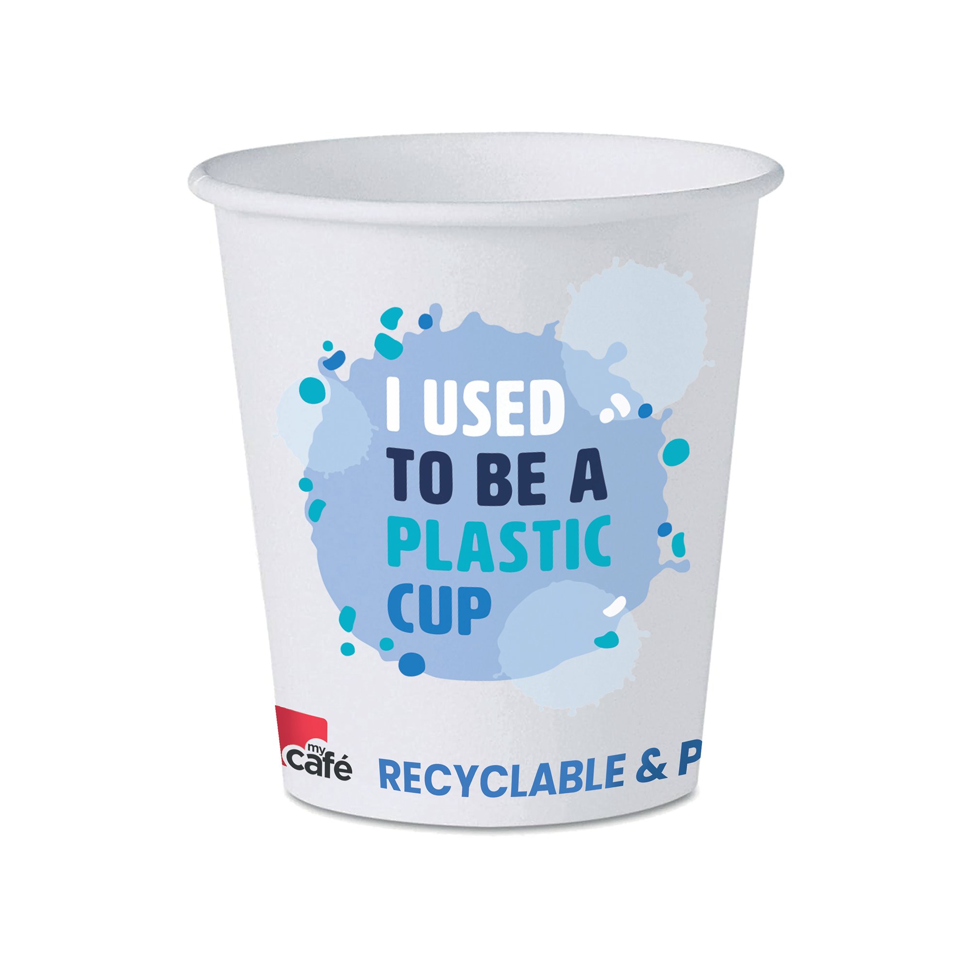 MYCAFE ECO PAPER CUP 7OZ BLU PK100