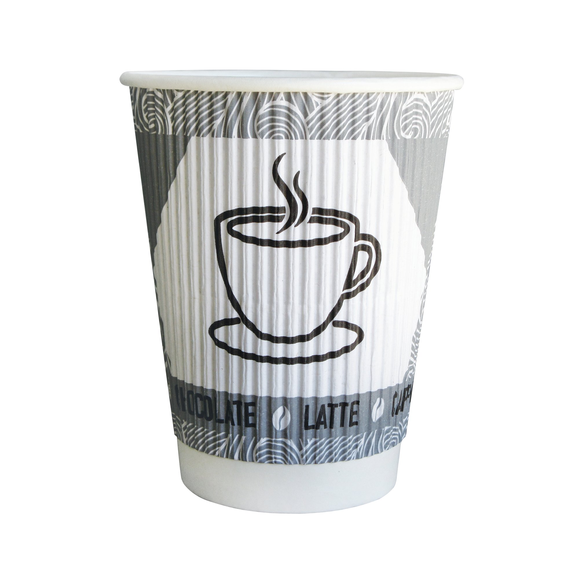 MYCAFE RIPPLE HOT CUP 8OZ/25CL PK25