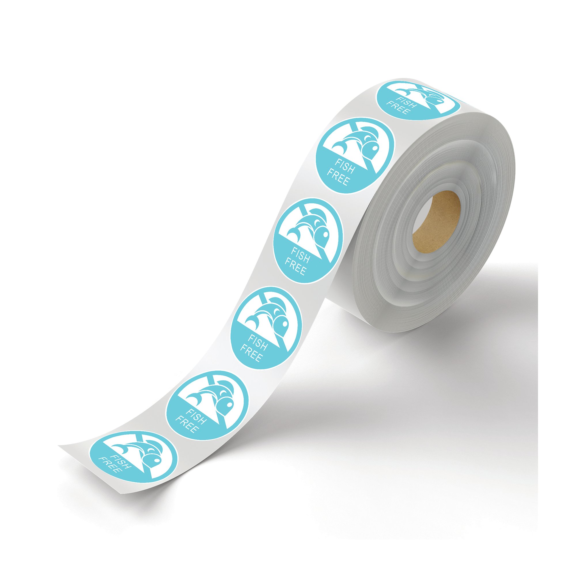 FOOD LABEL FISH FREE 25MM (PK1000)