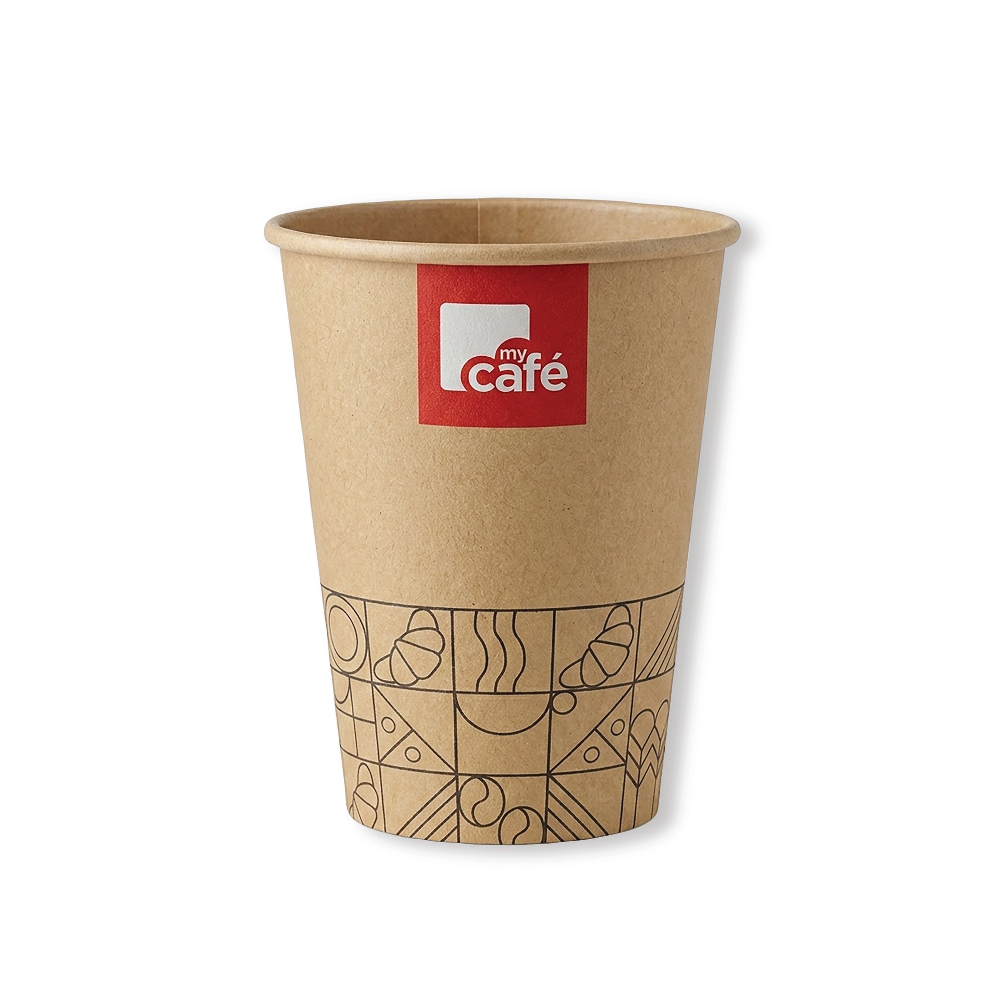 MYCAFE KRAFT 8OZ SGL WALL CUPS PK50