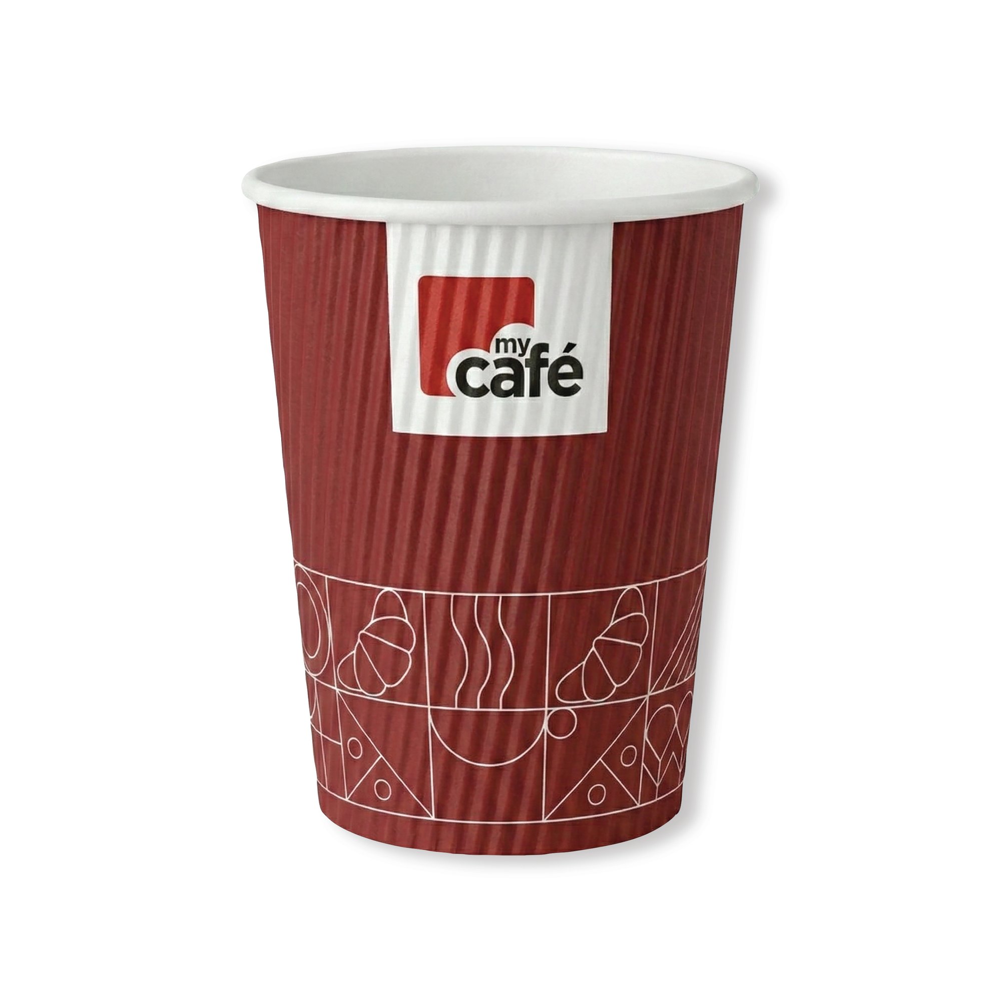 MYCAFE 12OZ RIPPLE WALL HOT CUP P500