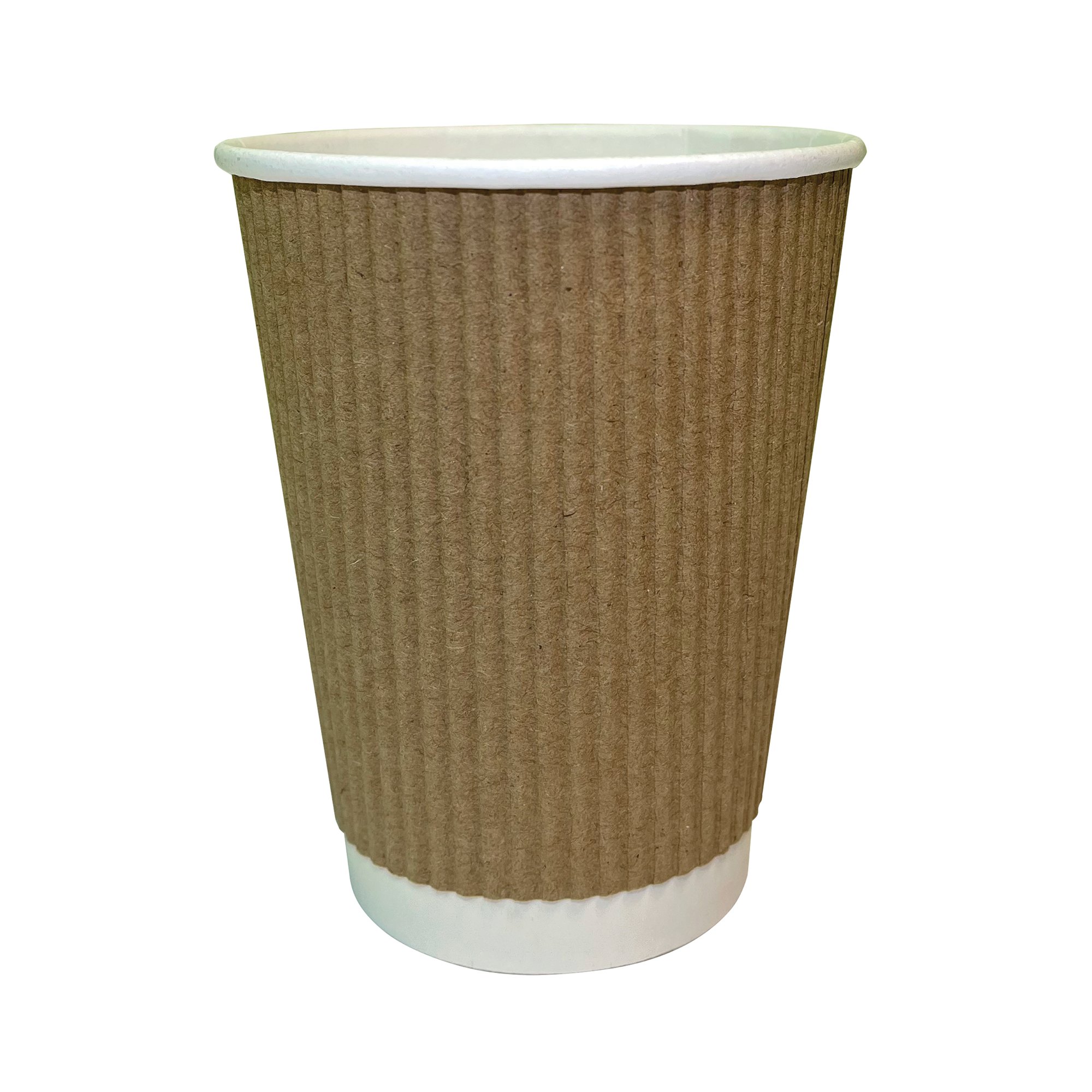 CUP 12OZ KRAFT RIPPLE PK500
