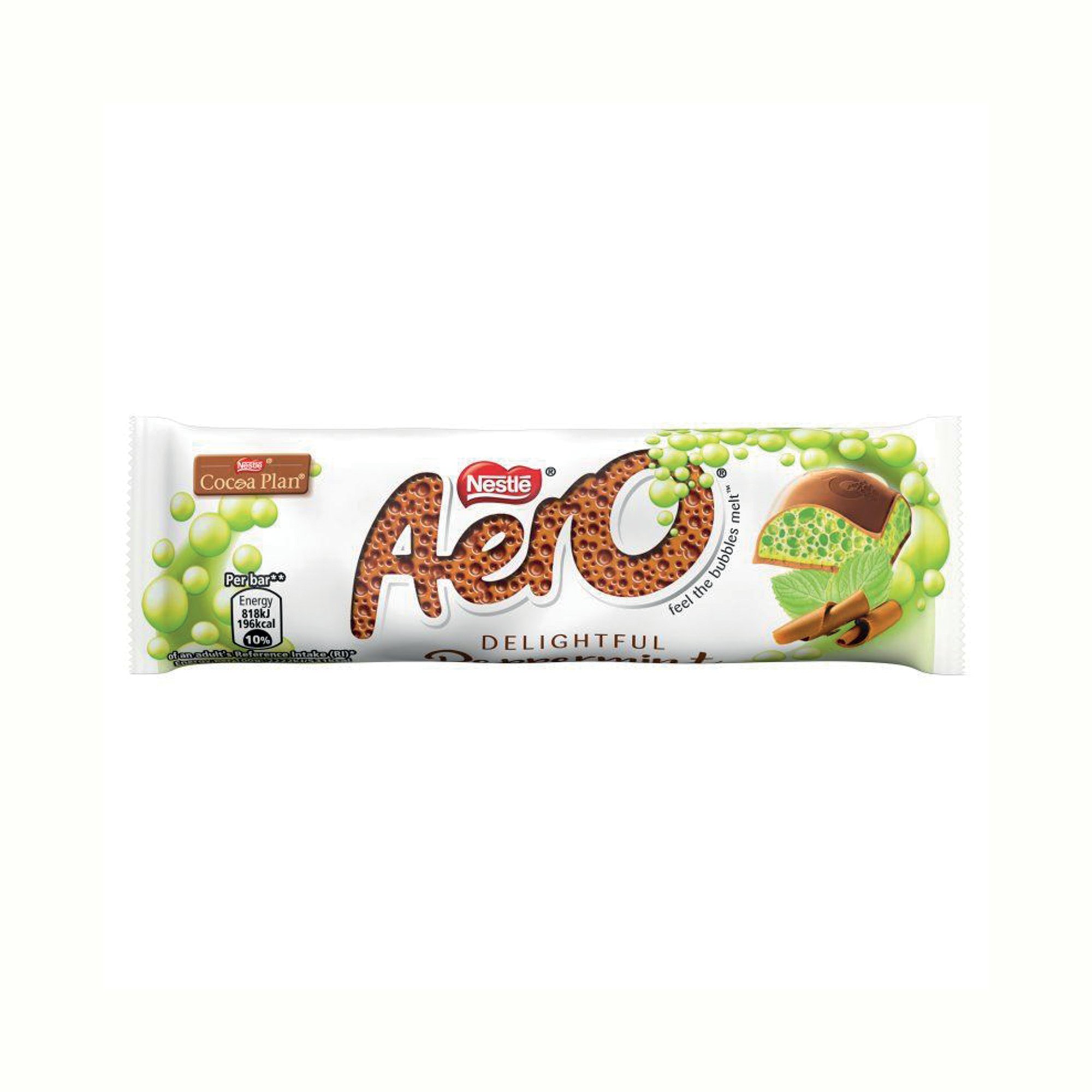 AERO BUBBLY MINT CHOC BAR 36G PK24