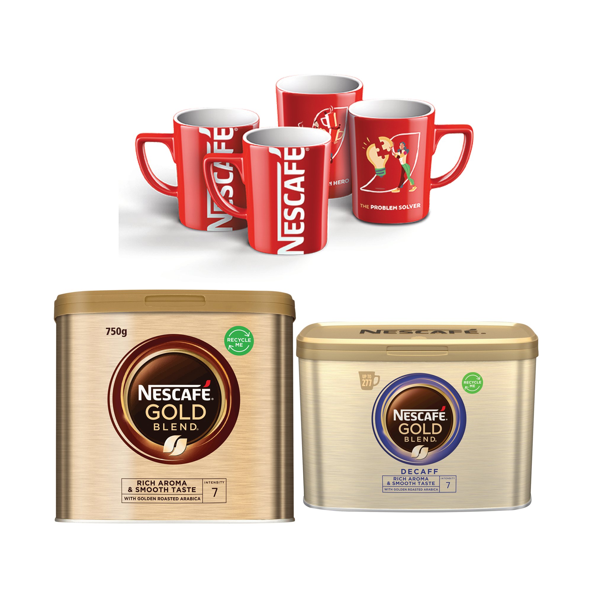 NESCAFE GB + GB DECAF GET FOC 4 MUGS