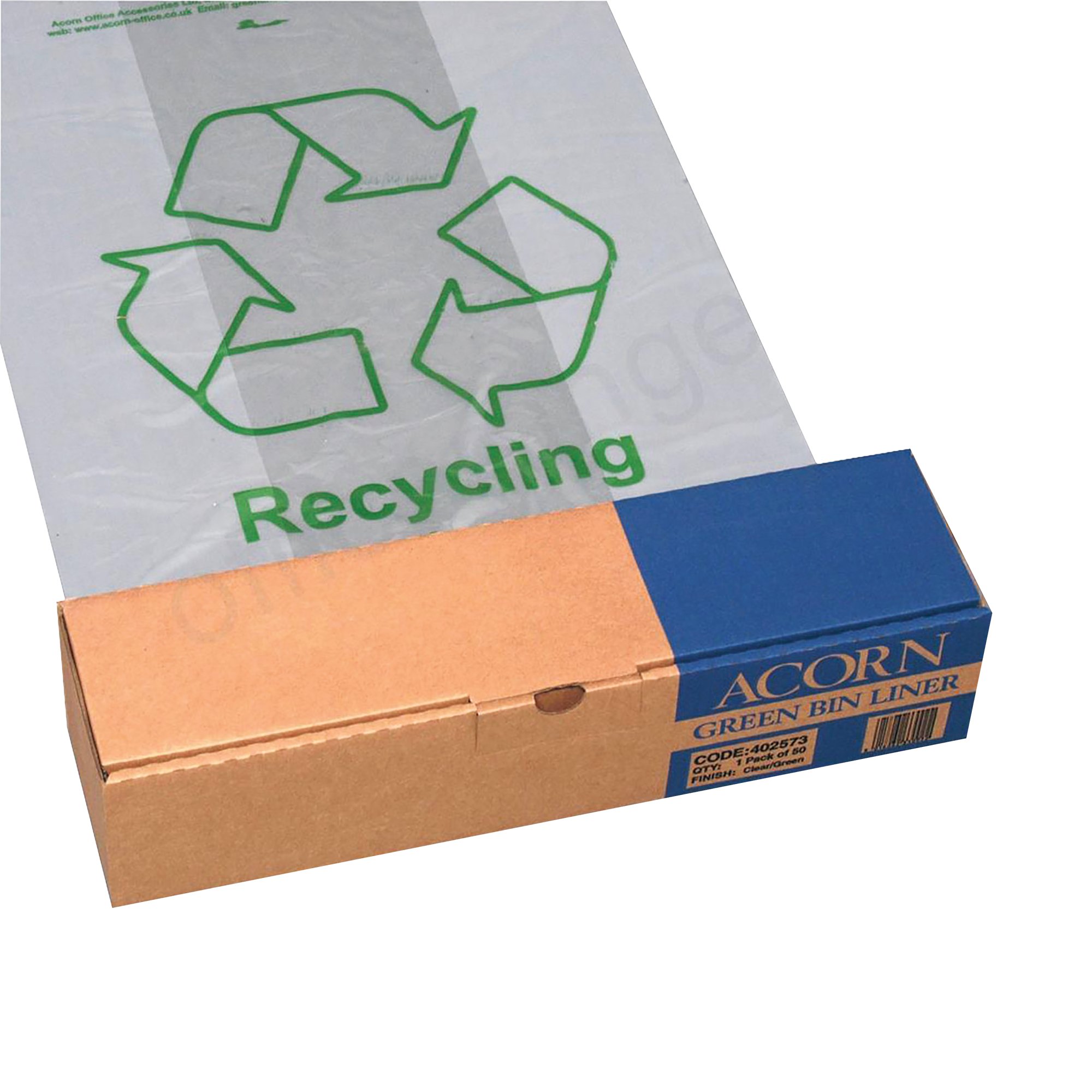 ACORN GREEN BIN LINER CLEAR PK50