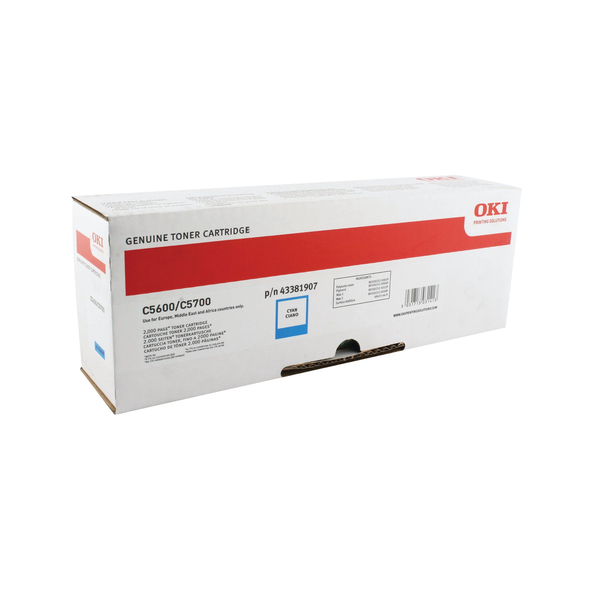 OKI C610 CYAN TONER 44315307
