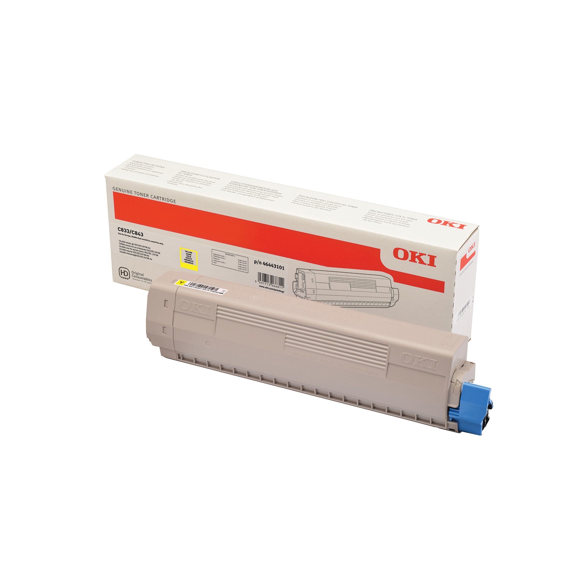 OKI C833 YELLOW TONER CARTRIDGE