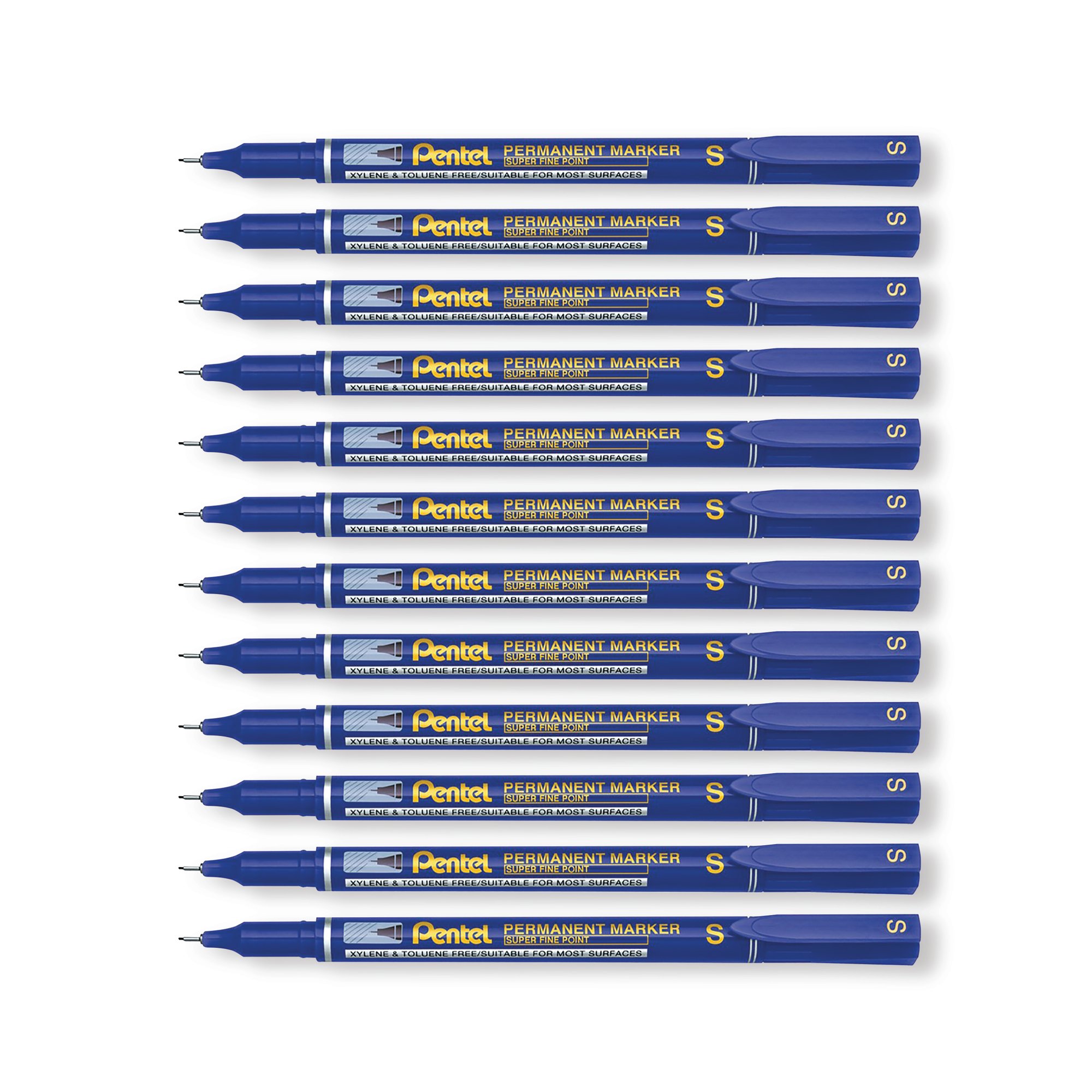 PERM MARKER SUPER FINE BLUE PK12