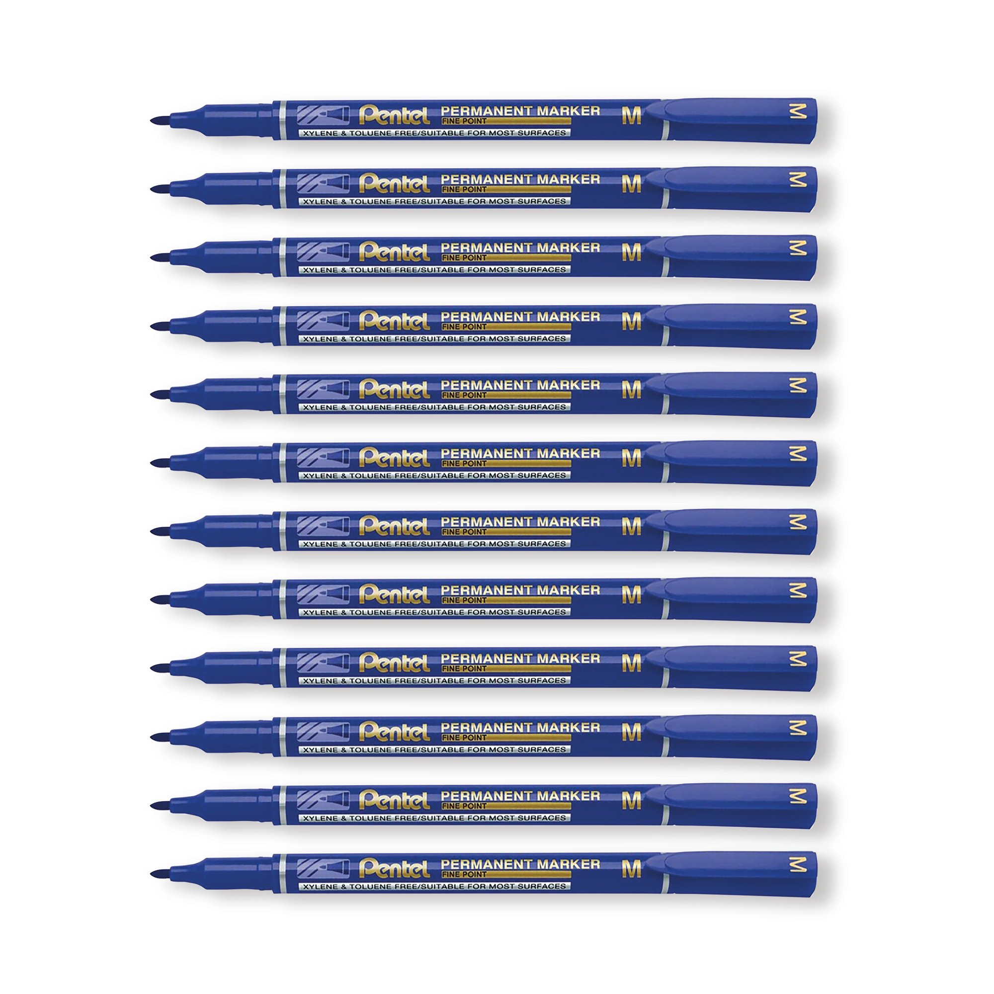 PERM MARKER FINE BLUE PK12