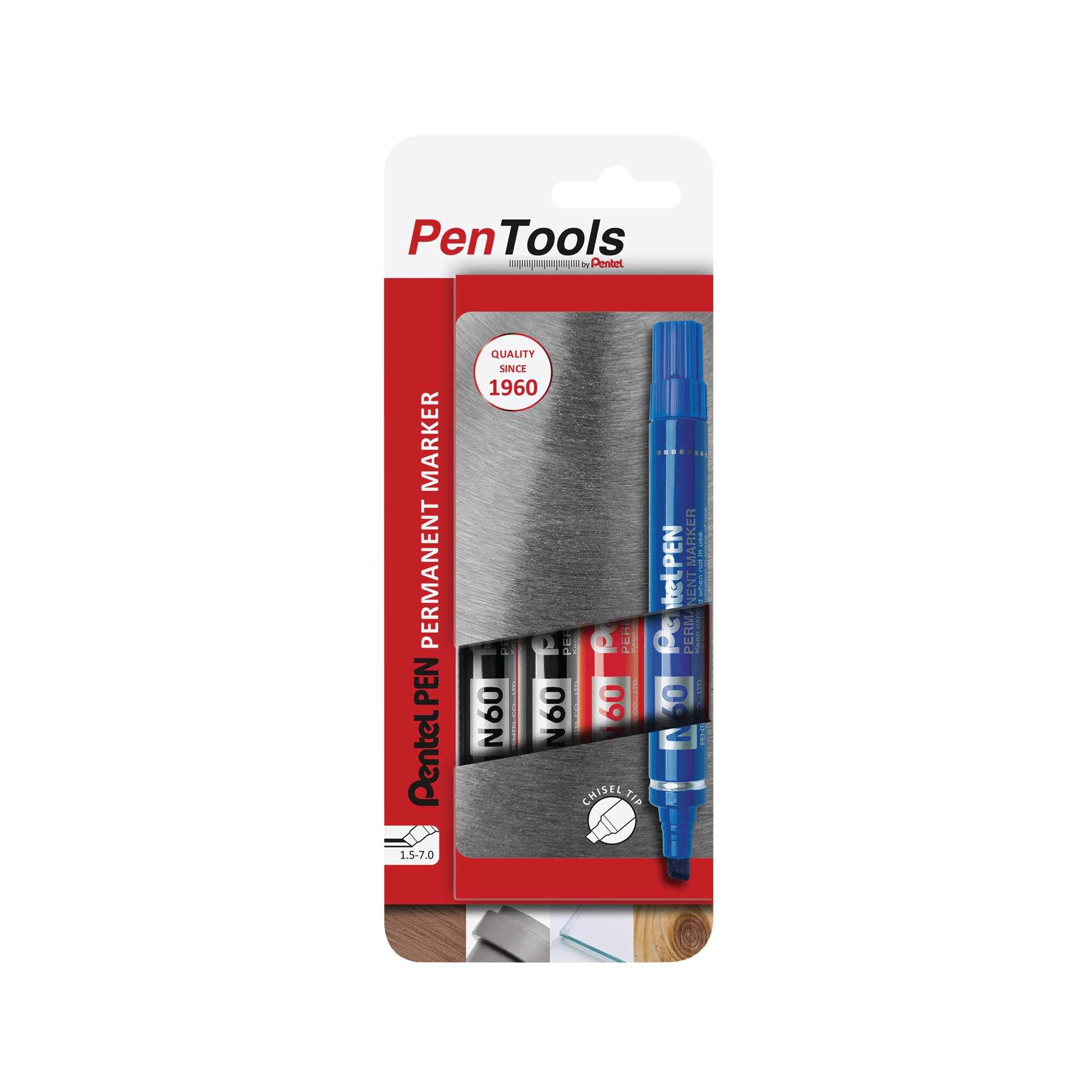 PENTEL N60 PERM MARKER CHISL ASST P4