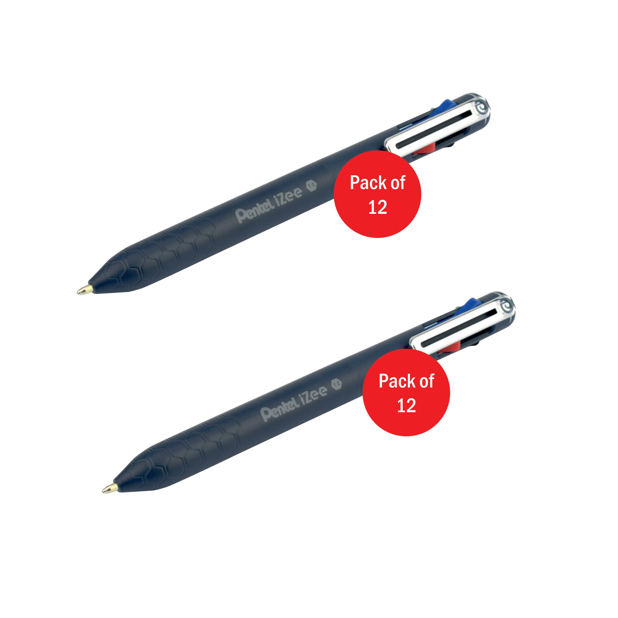 PENTEL IZEE 4COL BALL BLU PK12 2FOR1