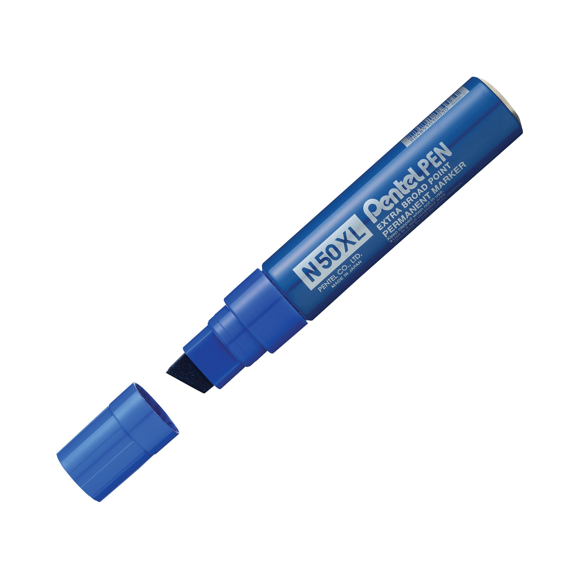 PENTEL MARKER CHISEL TIP BLUE PK6
