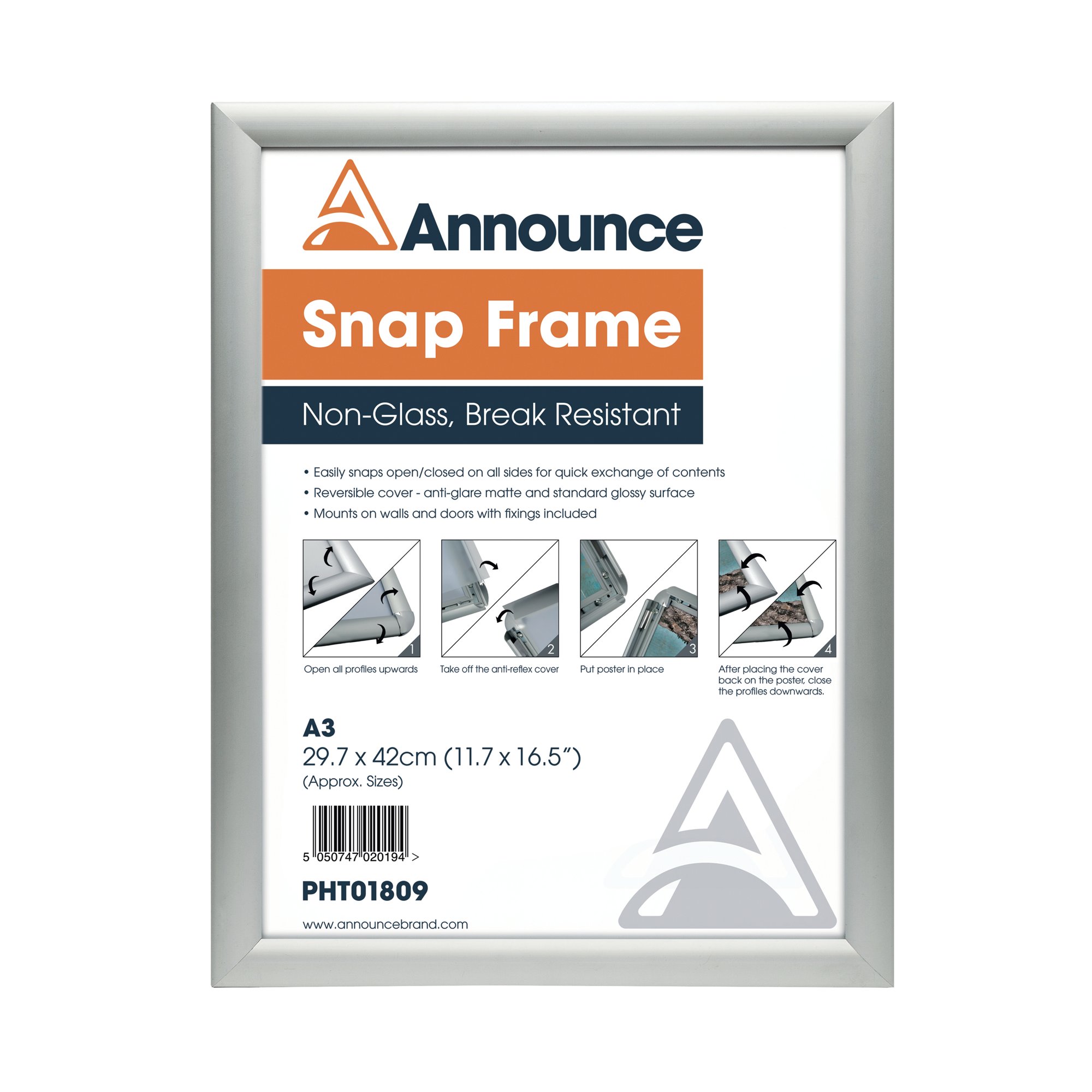 ANNOUNCE ALUMINIUM SNAP FRAME A3