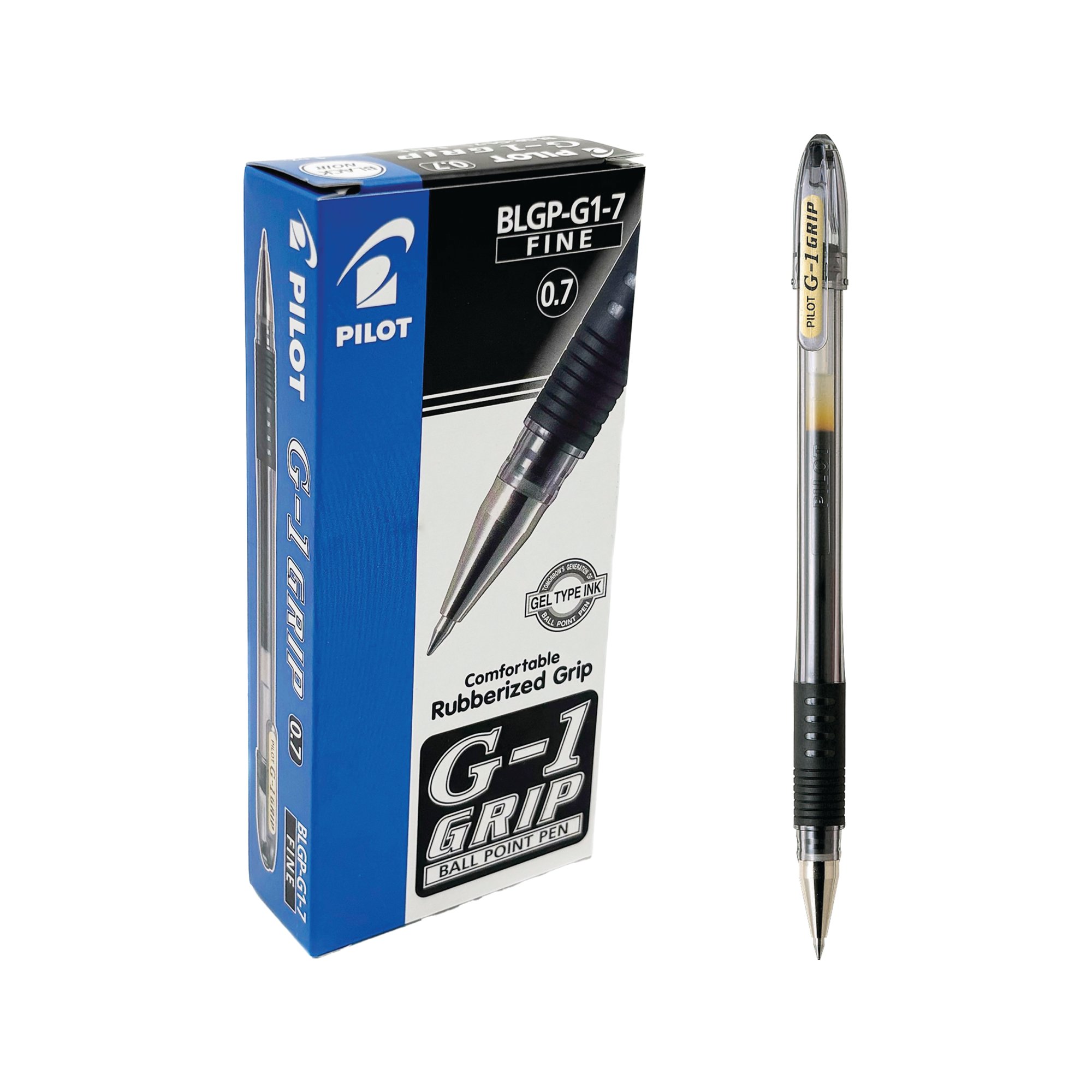 PILOT RBALL GRIP PEN GEL FN BLK PK12