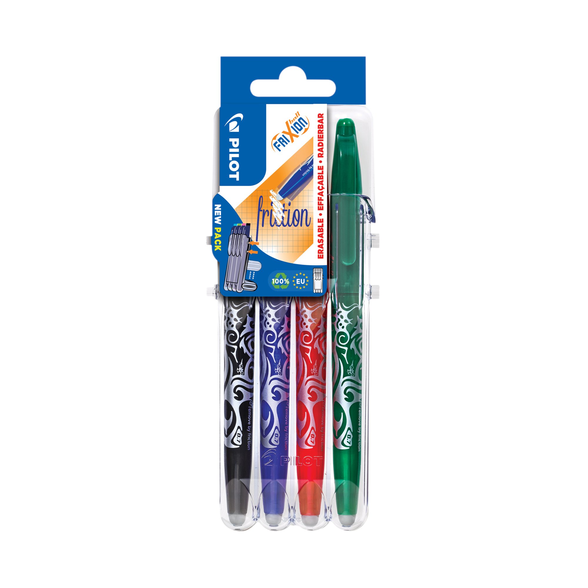 PILOT FRIXION SET2GO RBALL ASTD PK4