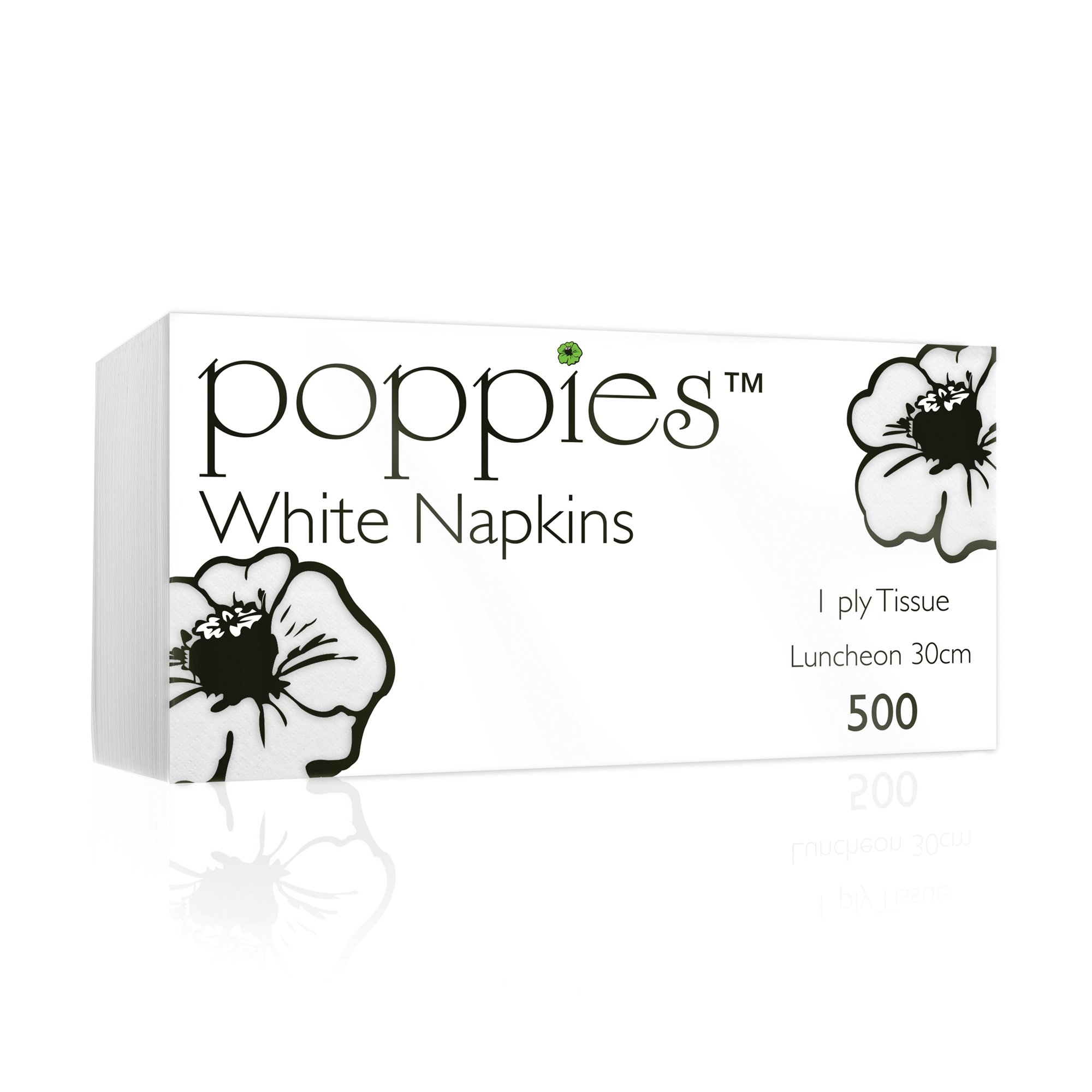 POPPIES NAPKINS 1-PLY WHITE PK500