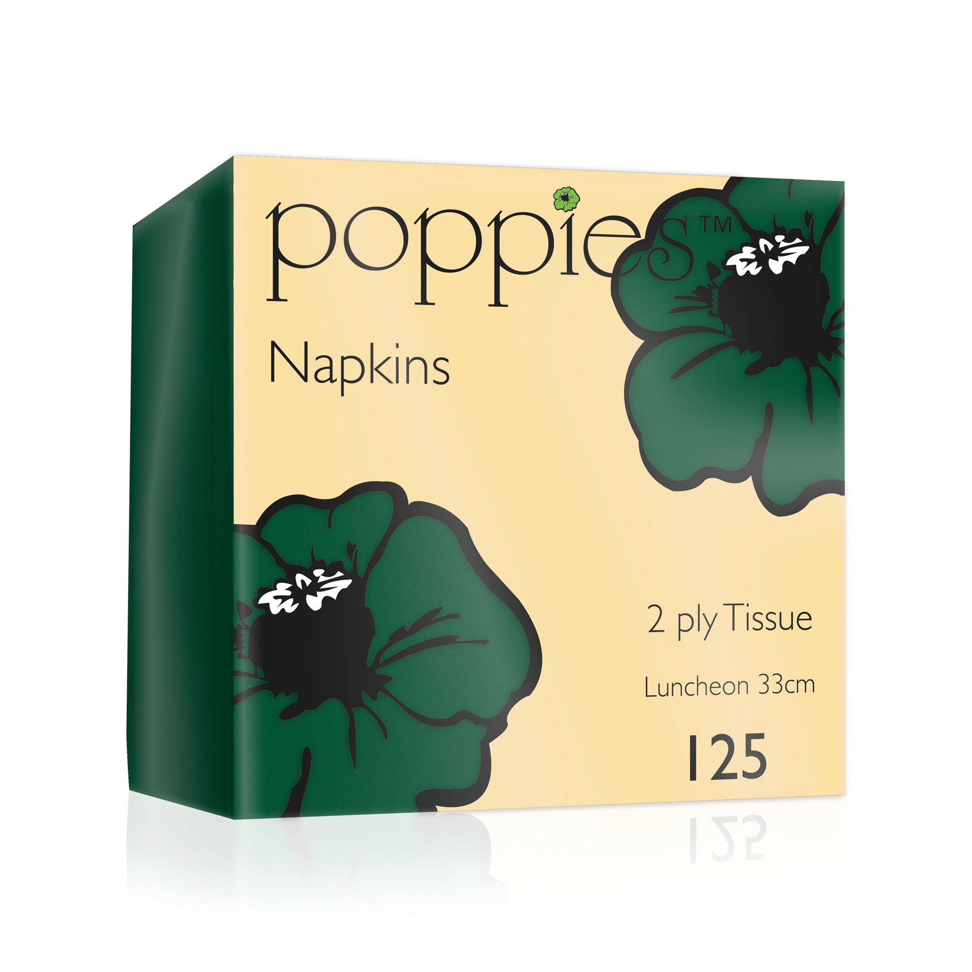 POPPIES 2-PLY NAP 33CM GRN PK2000